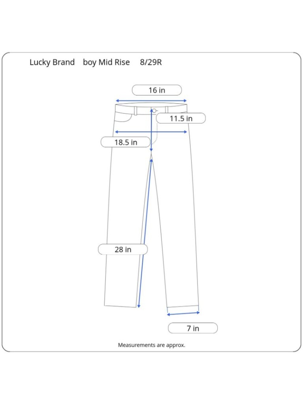 NEW Lucky Brand Boy Jeans Womens 8 29R Mid Rise Relaxed Straight Stretch - Picture 3 of 12